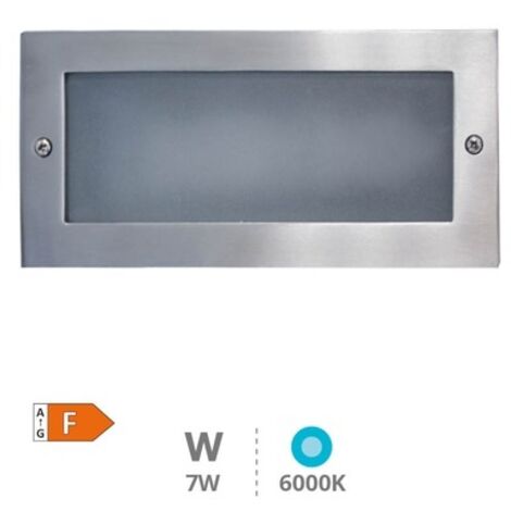 Aplique rectangular empotrable de pared LED 5W 6000K-Caja emp.inc