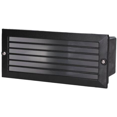 Aplique rectangular Negro empotrable rej.E27 60W N-Caja emp.inc