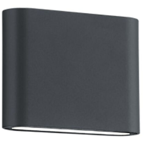 Aplique Rectangular Thames II Led Doble Emisión IP54 Antracita L11 cm Trio Lighting