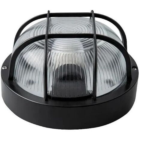 Aplique redondo exterior IP54 E27 negro