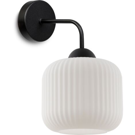 APLIQUE RIFFLE NEGRO 1 LÁMPARA CILINDRO PLANA BLANCA E27