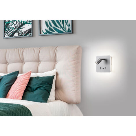 APLIQUE ROMEA niquel mate LED 3W + 5W 3000K + USB