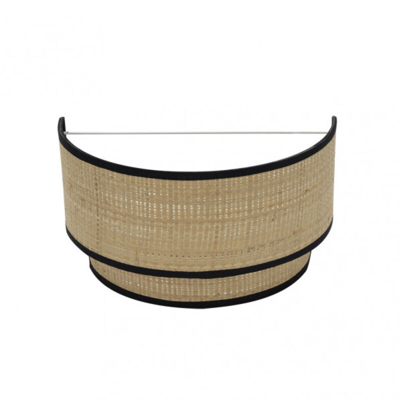 Senko - fabrilamp Applique en tissu naturel avec détail Roque noir