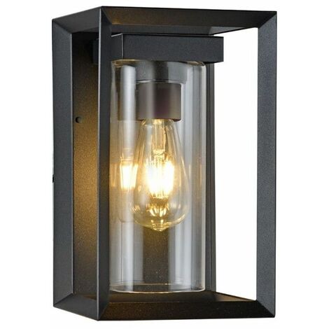 Aplique "Rute" E27 IP23 fabricado en metal color negro