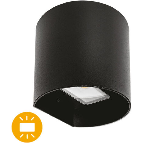 Aplique sabor ip54 2x4w led 650lm 3000k 95°l.11xan.9,5xal.11cm aluminio negro