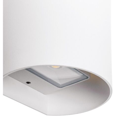 Aplique SABOR IP54 2x4W LED 650lm 6500K 95°L.11xAn.9,5xAl.11cm Aluminio Blanco