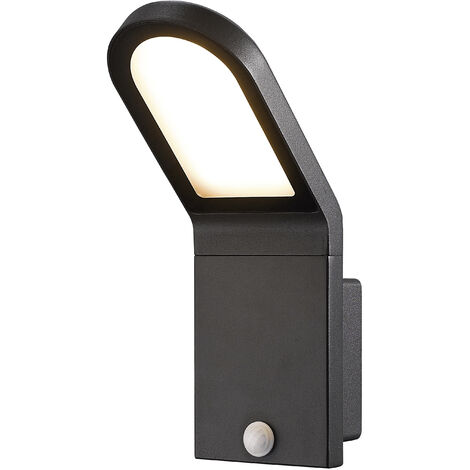 Aplique sensor CASTELLO IP54 LED SMD 10W 1200lm(711lm) CRI80 3000K 103º Movimiento Antracita