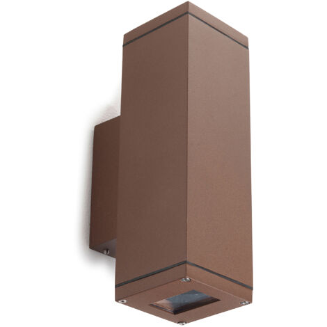 Aplique SETH Large Square IP65 GU10 2x50W up-down Marron rouille