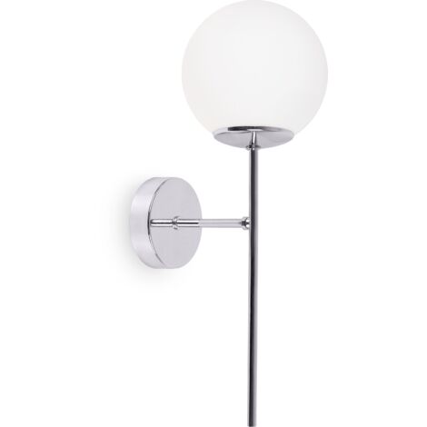 APLIQUE SIENA CROMADO 1 PANTALLA PLANA BLANCA E14