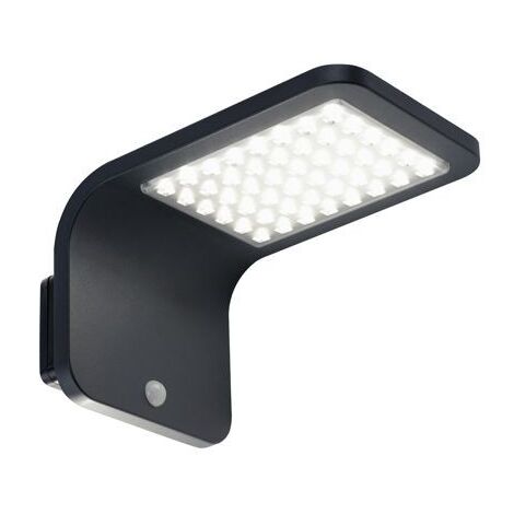 Aplique solar 3W Led 4000K linea calle negro