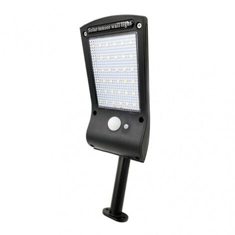 Aplique Solar 6500k Kira Negro 400 Lm Ip65 5x8x24 Cm C/sensor Movimiento Crepuscular