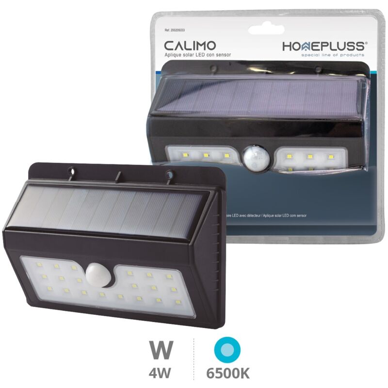 

Aplique solar con sensor 4W 6500K Negro - 5u caja exp