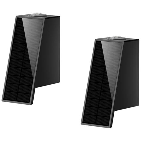 Aplique solar de pared de 2 piezas para uso interior y exterior, iluminación de patios, foco decorativo de jardín, foco solar de pared para exteriores, luz cálida.