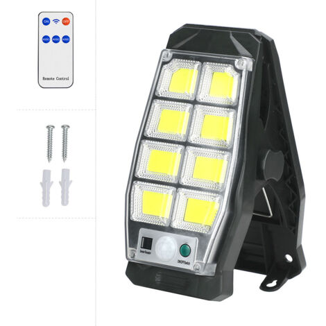 Aplique solar de pared, luz solar exterior con pinza, luz con sensor, iluminación para el hogar, impermeable, apta para uso junto a la piscina (COB).