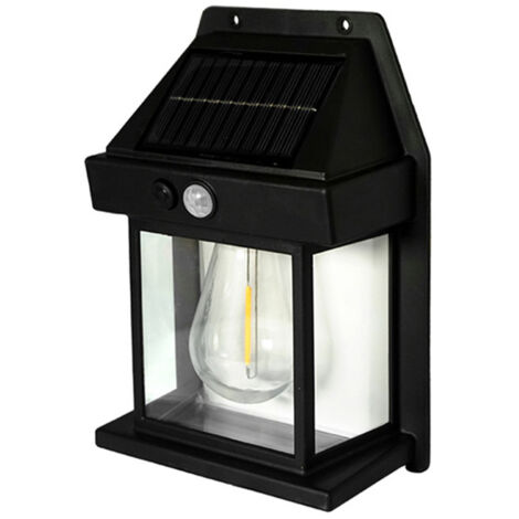 Aplique solar de pared para exteriores con detector de movimiento, tres modos de iluminación, ideal para jardín, villa o terraza. Batería de 1800 mAh.