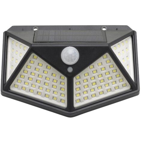 aplique solar led con sensor de luz y de movimiento 270 lumenes ip4x foco led a bateria, foco solar.