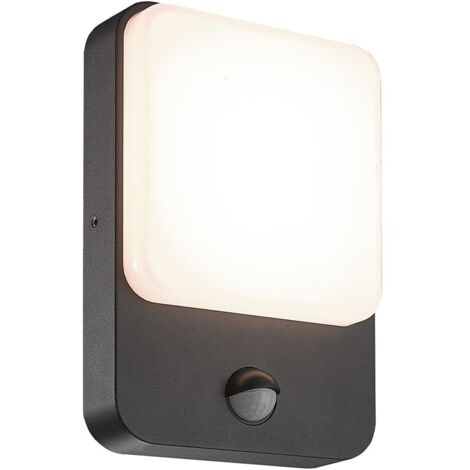 Aplique solar LED SMD con sensor “Sun” (8W 4000K 585lm) IP54 fabricado en aluminio y acrílico color negro