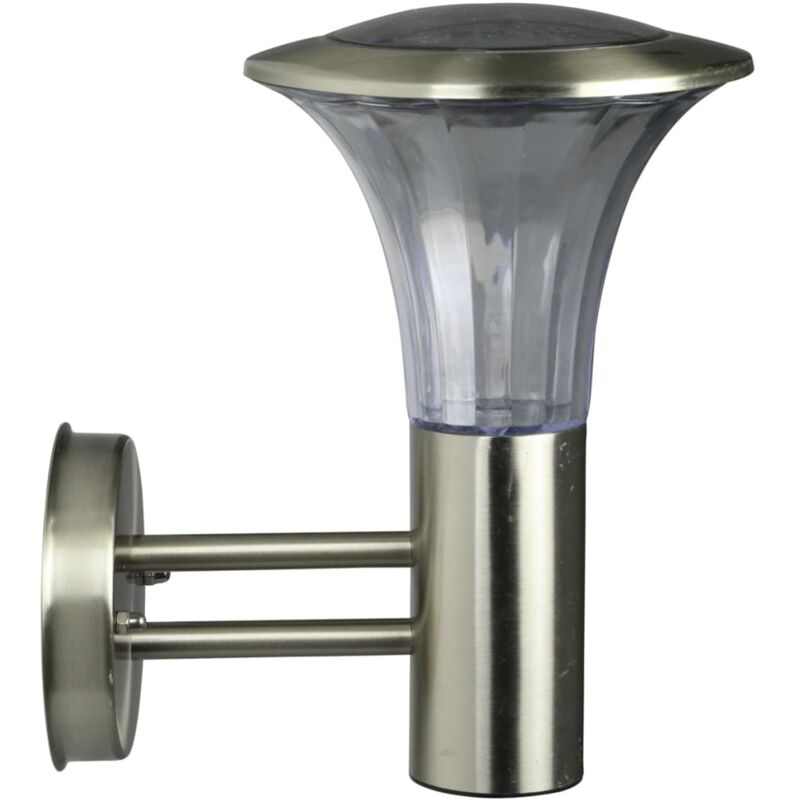

Aplique solar LED de pared de jardín Reims acero inoxidable - Plateado - Luxform
