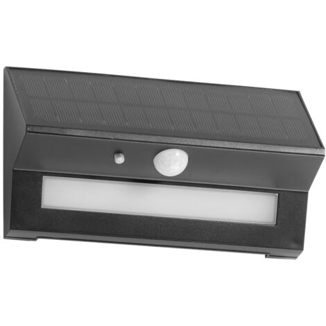 Aplique solar TONA Asymmetric IP44 LED SMD 6W 600lm CRI80 3000K Crepuscular,Movimiento Negro