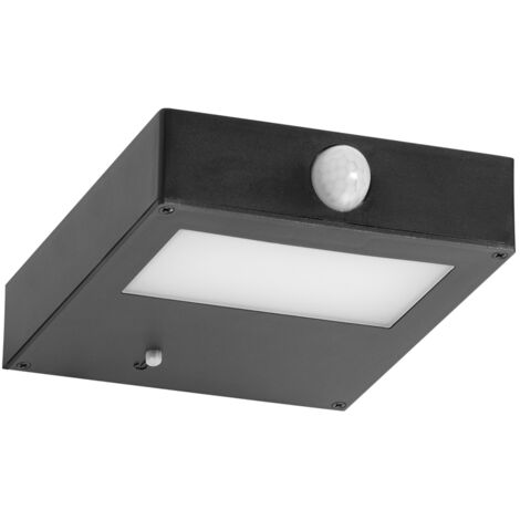 Aplique solar TONA IP44 LED SMD 6W 600lm CRI80 3000K Crepuscular,Movimiento Negro