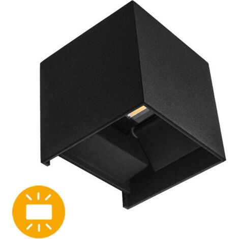 Aplique sor ip65 2x5w led 800lm 6500k l.10xan.10xal.10cm negro