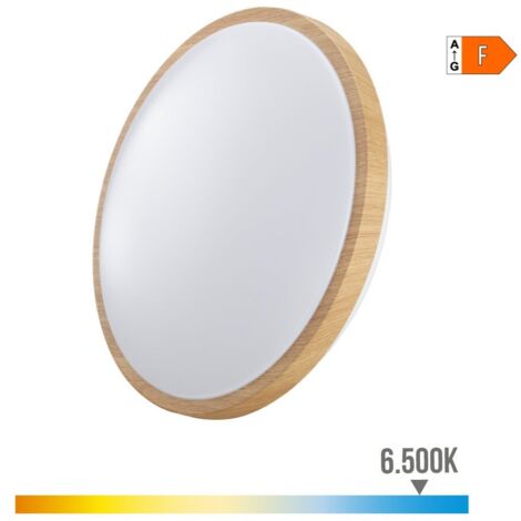 Aplique superficie circular LED 18w 1820lm 6400k ø33x7,3cm efecto madera EDM