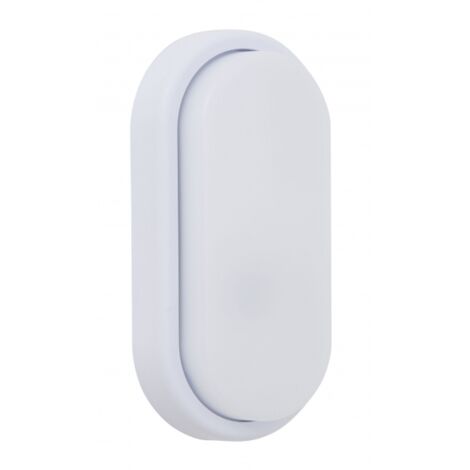 Aplique surf ecovision oval ip65 1x18w led 1200lm 6400k 120°l.10xan.5xal.20cm policarbonato blanco
