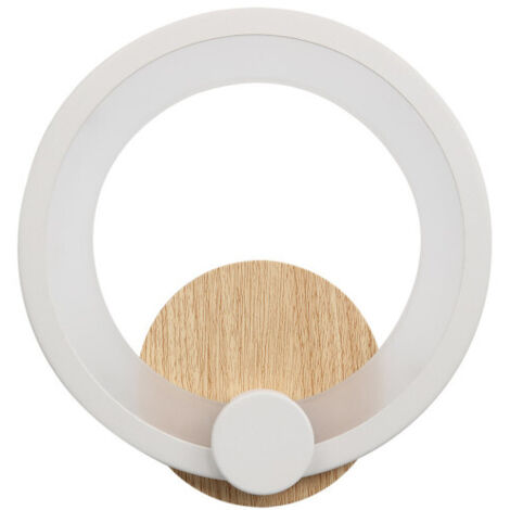 Aplique Sydney 10w 4000k Blanco/madera Clara 19,5x19x 5 Cm 1300lm