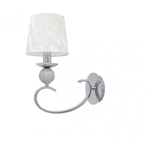 Aplique ubeda 1xe14 cromo pantalla blanca 34x15x25 cm