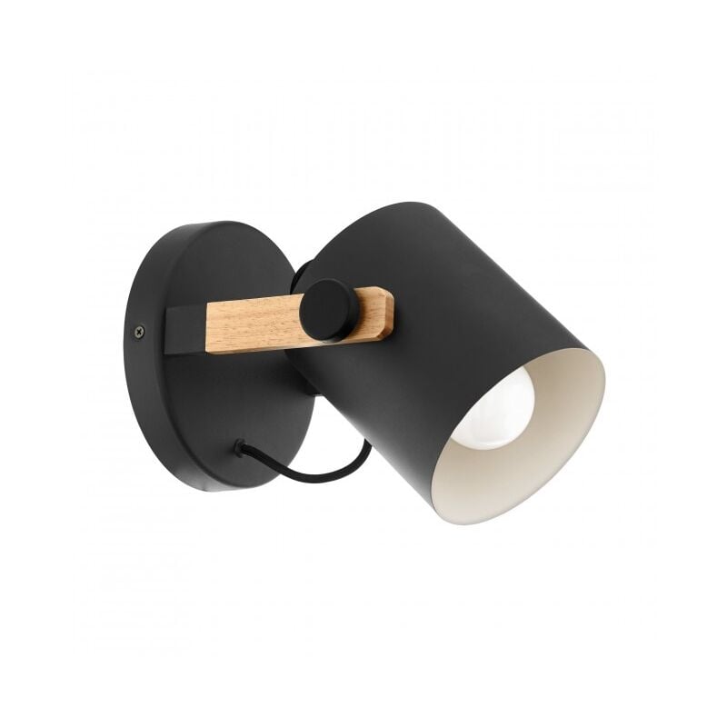 

Aplique vintage de metal negro y roble claro220-240 V IP20 | Metallo