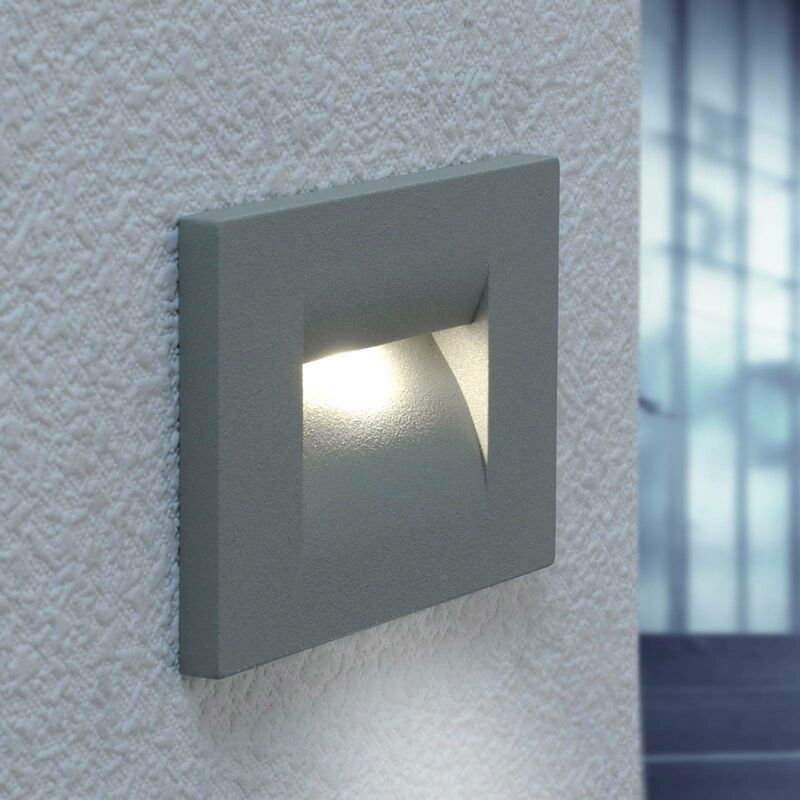 

Aplique LED empotrable Nevin, gris plata