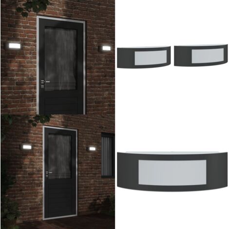 Apliques de exterior 2 unidades acero inoxidable negro - Iluminación exterior - Lámparas de jardín