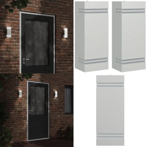Apliques de exterior 2 unidades acero inoxidable plateado - Iluminación exterior - Lámparas de jardín