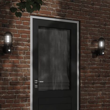 Apliques de exterior con sensor 2 uds acero inoxidable negro