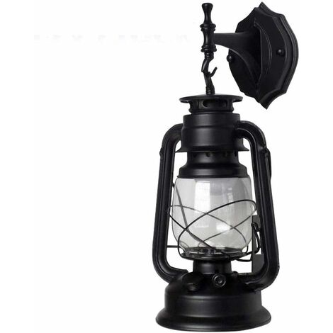 Apliques de pared, Aplique farol vintage (negro)