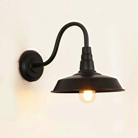 STOEX Apliques De Pared De Hierro Metal Apliques De Pared Industrial Retro Lampara De Pared Vintage Para Pasillo Entrada Restaurante (Negro)