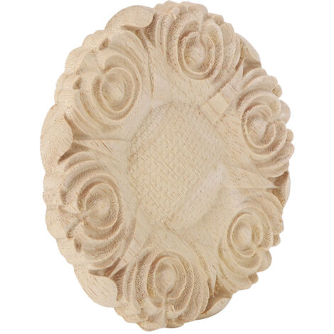 Apliques de pared de madera [4 apliques redondos de 10 cm] fabricados en madera de caucho natural para muebles, cabañas, ventanas, espejos, puertas, estilo clásico europeo, duraderos, lacados individu