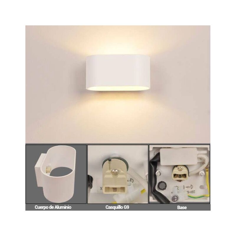 

Apliques de pared interior 'UP and Down' G9 | Blanco