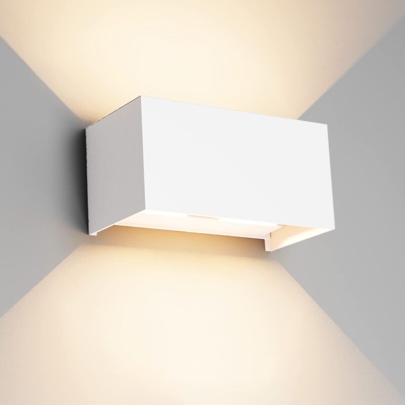 Apliques de pared LED 24 W para interior/exterior, haz de luz regulable en altura y abajo, aplique de pared 3000 K, IP65
