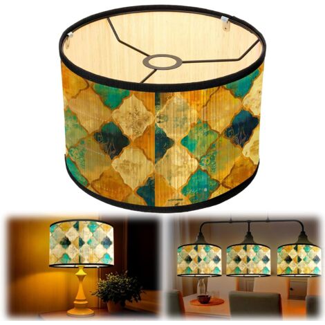 Apliques de pared, pantallas decorativas, años 70, bambú, lámpara de pie, lámpara de mesa, pantalla E27, estilo vintage, grande (A)