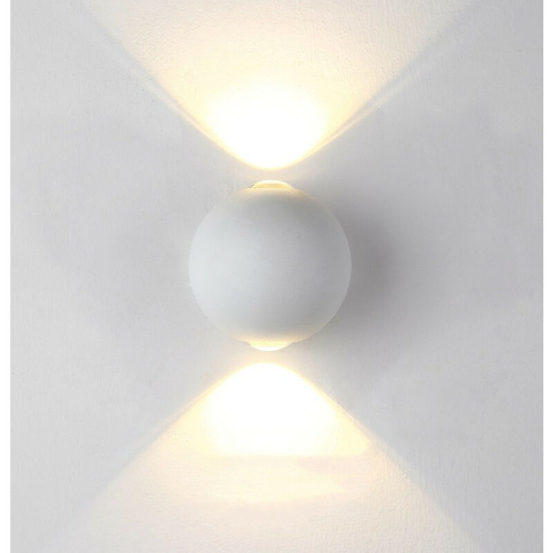 

Stoex - Apliques de Pared para Interiores (Blanco) Aplique de Pared Led 2 Luz Lámpara de Pared Moderna Diseño Redondo Blanco Cálido para Cafetería