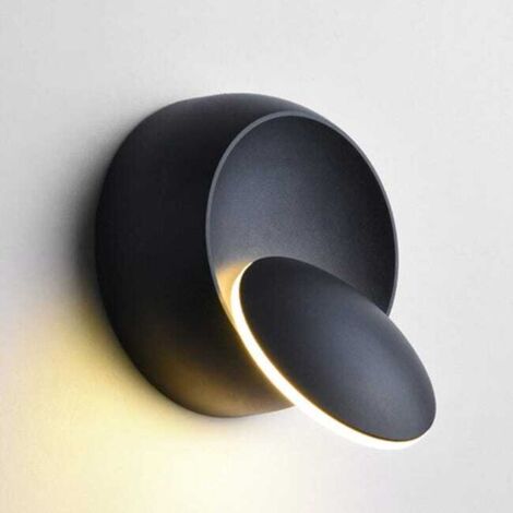 Apliques de pared para interiores, lámpara de pared LED moderna de 5W, blanco cálido, negro.