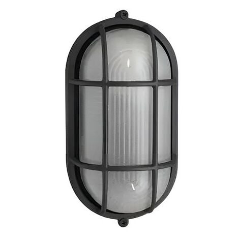 FABRILAMP Apliques exterior Oval Tortuga Negro 1xe27