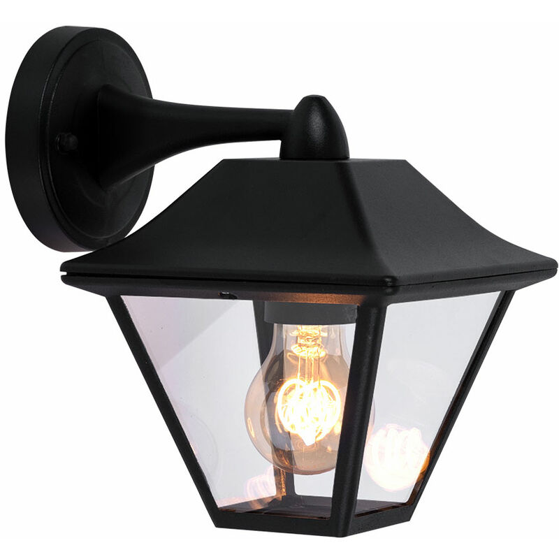 

Aplique de pared Iluminación exterior de fachada Farol de jardín ALU negro en un juego que incluye bombillas LED