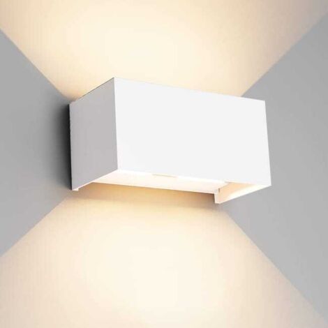 Apliques LED de pared de 24 W para uso interior/exterior, altura y ángulo del haz ajustables, luz de pared de 3000 K, IP65.