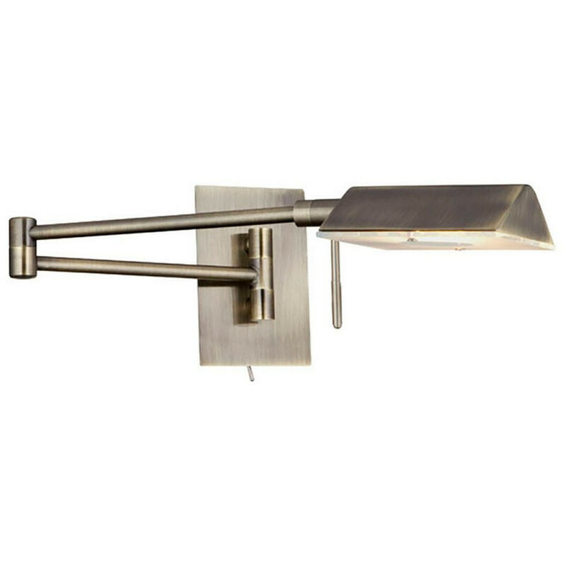 Searchlight Lighting - Searchlight Apothecary 1 Light Wall Bracket, Adjust' Swing Arm, Antique Brass & Frosted Clear Glass Lens