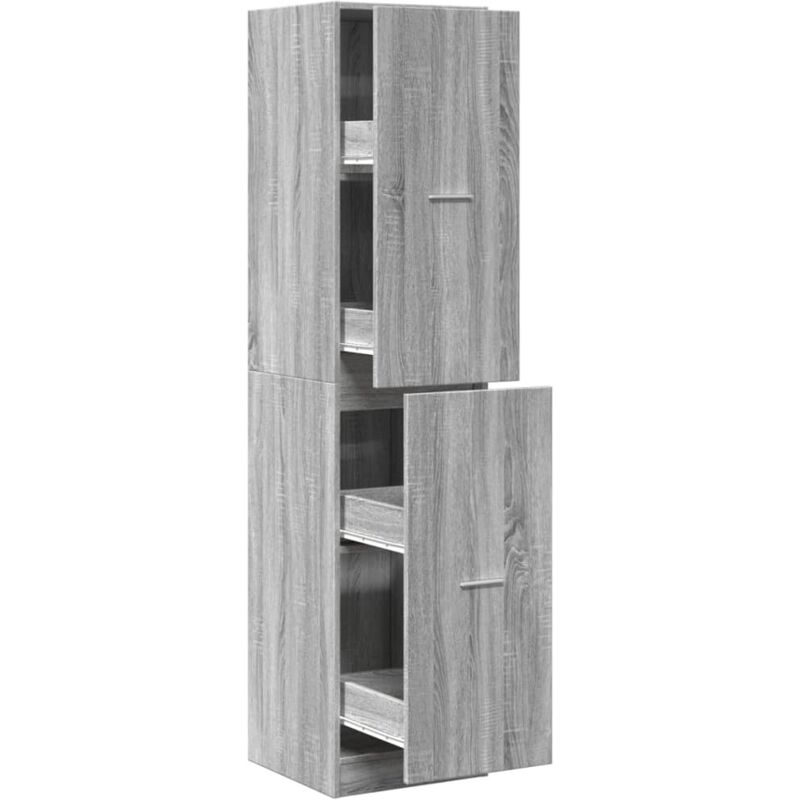 Apothecary Cabinet Grey Sonoma 40x41x174.5 Cm Engineered Wood Vidaxl