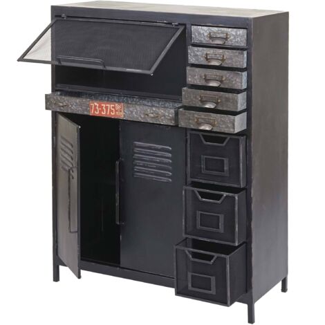 Apothekerkommode HHG-520, Schubladenschrank Sideboard, Industriedesign 115x89x35cm