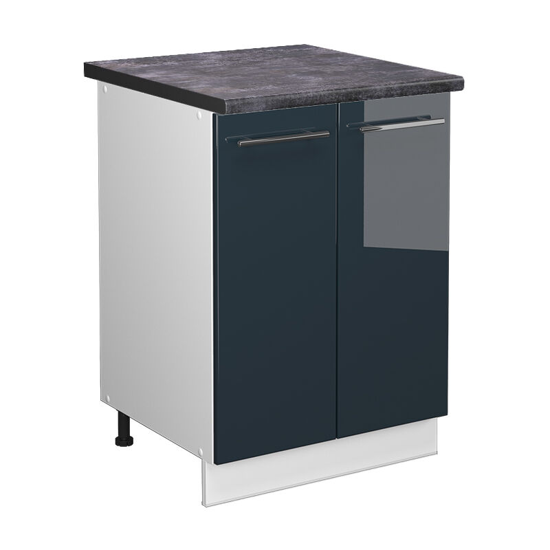 Vicco - Küchenschränke Fame-line, Dunkelblau Hochglanz, 60 Cm , Ap Anthrazit