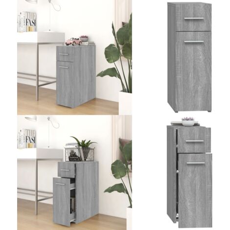 Apothekerschrank Grau Sonoma 20x45,5x60 cm Holzwerkstoff - Holzschrank - Apothekerregal - Aufbewahrungsraum - Küchenorganisation - Badezimmeraufbewahrung - Home & Living
